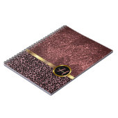 Leopard Animal Print met Roos Gold Glitter Notitieboek (Linkerzijde)