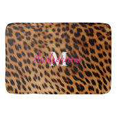 Leopard Animal Print Monogram Badmat (Voorkant)