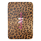 Leopard Animal Print Monogram Badmat (Voorkant Verticaal)