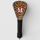 Leopard Animal Print Monogram Golfheadcover (Voorkant)