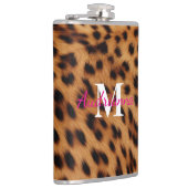 Leopard Animal Print Monogram Heupfles (Rechts)