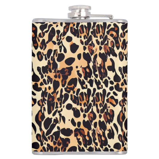 Leopard Animal Print Monogram Kolf Heupfles (Achterkant)