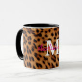 Leopard Animal Print Monogram Mok (Voorkant links)