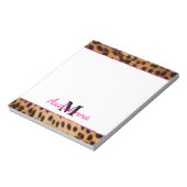 Leopard Animal Print Monogram Notitieblok (Linkerzijde)