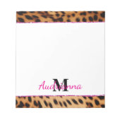 Leopard Animal Print Monogram Notitieblok (Voorkant)