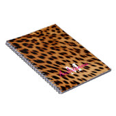 Leopard Animal Print Monogram Notitieboek (Rechterzijde)