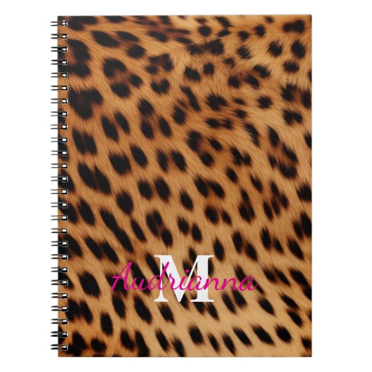 Leopard Animal Print Monogram Notitieboek (Voorkant)