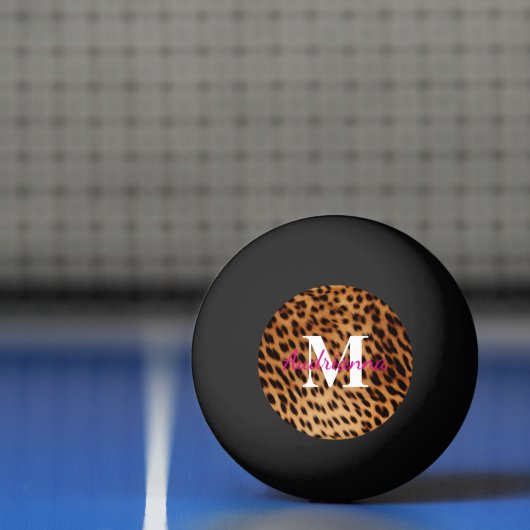 Leopard Animal Print Monogram Pingpongbal (Net)