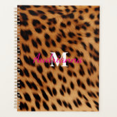 Leopard Animal Print Monogram Planner (Voorkant)