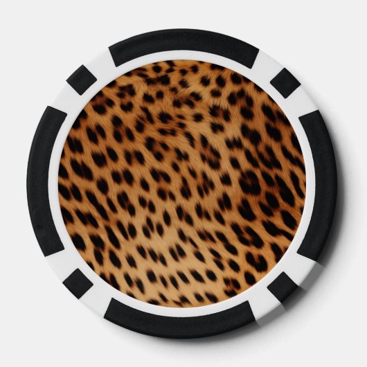 Leopard Animal Print Monogram Poker Chips (Achterkant)