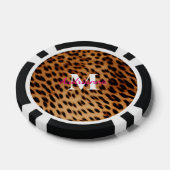 Leopard Animal Print Monogram Poker Chips (Enkel)