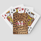Leopard Animal Print Monogram Pokerkaarten (Achterkant)