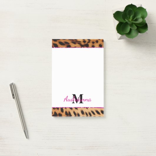 Leopard Animal Print Monogram Post-it® Notes (Kantoor)