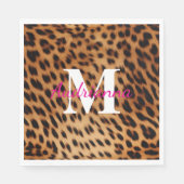 Leopard Animal Print Monogram Servet (Voorkant)