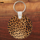 Leopard Animal Print Monogram Sleutelhanger (Achterkant)