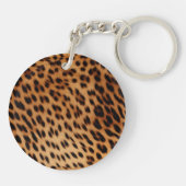 Leopard Animal Print Monogram Sleutelhanger (Achterkant)