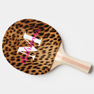 Leopard Animal Print Monogram Tafeltennisbatje
