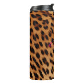 Leopard Animal Print Monogram Thermosbeker (Gedraaid links)