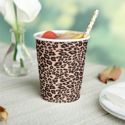 Leopard Animal Print Paper Cup Papieren Bekers (Insitu)