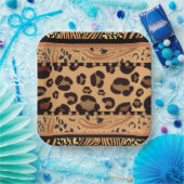 Leopard Animal Print Papieren Bordje (Feest)
