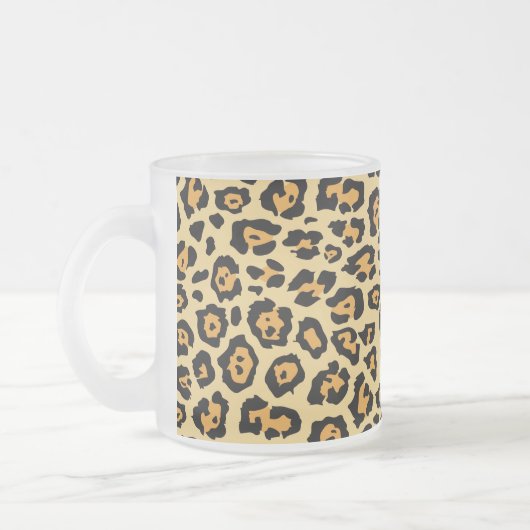 Leopard Animal Print Pattern-25560 Matglas Koffiemok (Links)