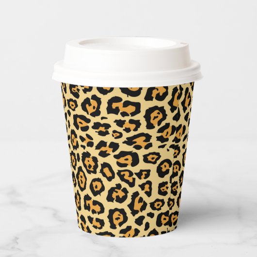 Leopard Animal Print Pattern-25560 Papieren Bekers (Voorkant)