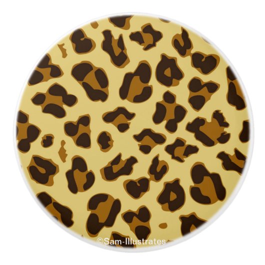 Leopard Animal Print Pattern Doornknop Keramische Knop (Voorkant)