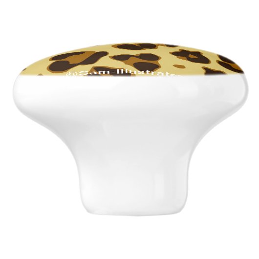 Leopard Animal Print Pattern Doornknop Keramische Knop (Zijkant)
