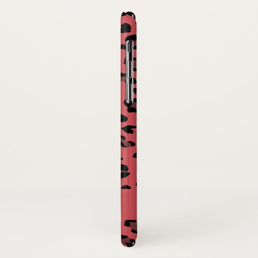 Leopard Animal Print Pattern in Roze Black Hoesje- Case-Mate iPhone Case (Achterkant/links)