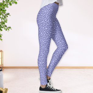 Leopard Animal Print Periwinkle Paars Leggings