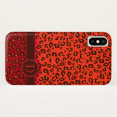 Leopard Animal print rems monogram draagtas Case-Mate iPhone Case (Achterkant (horizontaal))