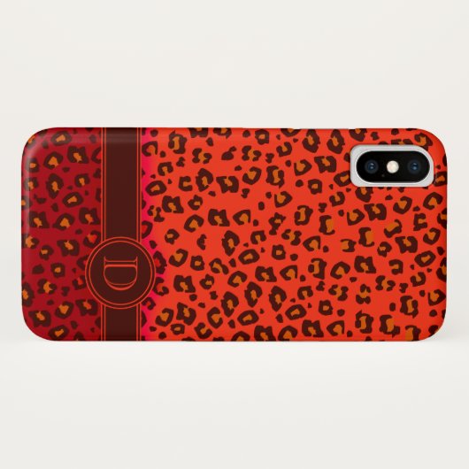Leopard Animal print rems monogram draagtas Case-Mate iPhone Case (Achterkant (horizontaal))