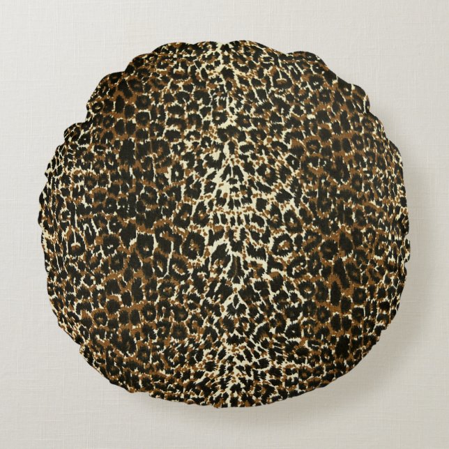 Leopard Animal Print Rond Kussen (Voorkant)