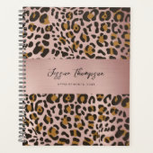 Leopard Animal Print Roos Gold Patroon Planner (Voorkant)