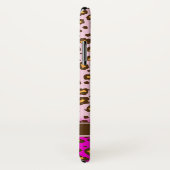 Leopard animal print roze monogram draagtas Case-Mate iPhone case (Achterkant / rechts)