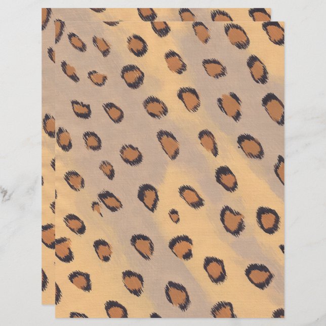 Leopard Animal Print Scrapbook Papier (Voorkant / Achterkant)