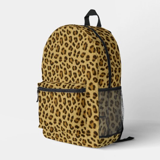 Leopard Animal Print Skin Patroon Bedrukte Rugzak (Achterkant Hoek Rechts)