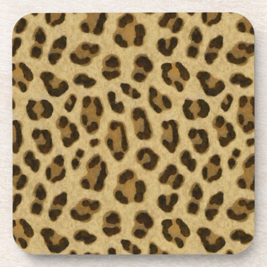 Leopard Animal Print Skin Patroon Bier Onderzetter (Voorkant)