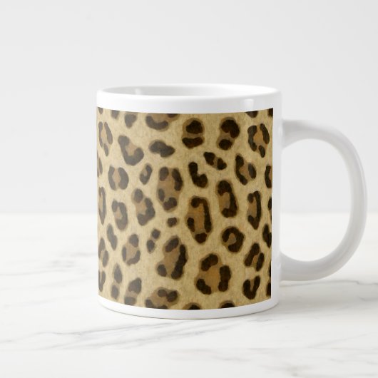 Leopard Animal Print Skin Patroon Grote Koffiekop (Rechts)
