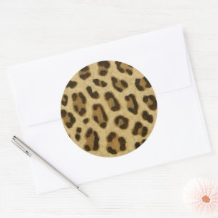 Leopard Animal Print Skin Patroon Ronde Sticker