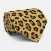 Leopard Animal Print Skin Patroon Stropdas (Opgerold)