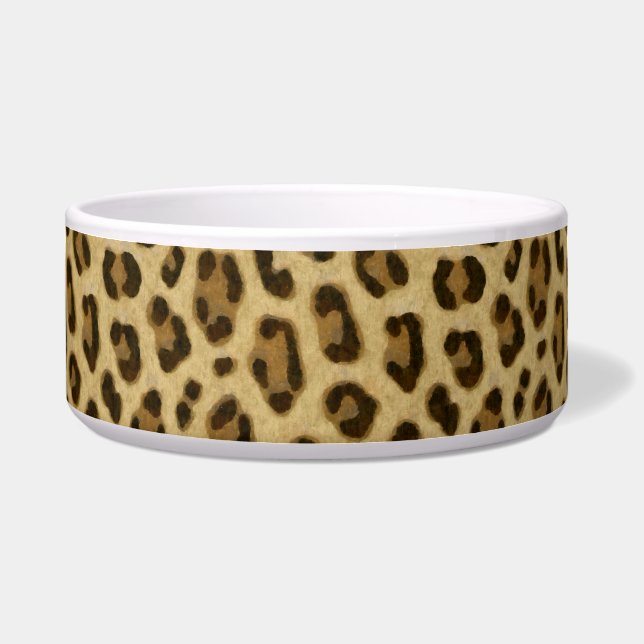 Leopard Animal Print Skin Patroon Voerbakje (Voorkant)