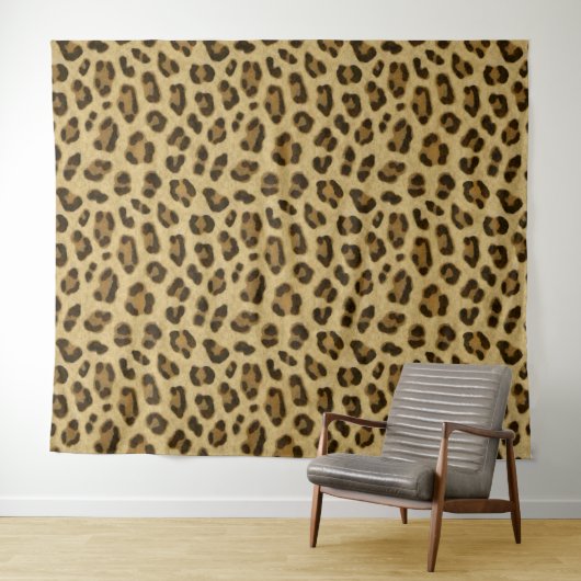 Leopard Animal Print Skin Patroon Wandkleed (In Situ (horizontaal))