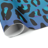 Leopard Animal Print Stijlvol Paars Ombre Cadeaupapier (Rol Hoek)