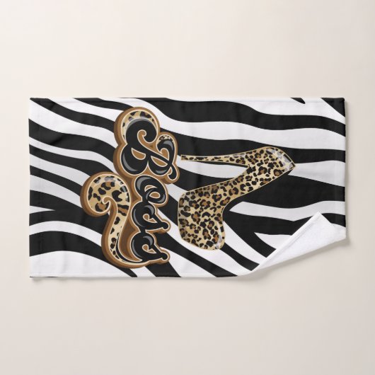 Leopard Animal Print Towel Set Boss High Hiel Bad Handdoek (Handdoek)