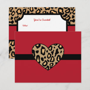 Leopard Animal Print uitnodigingen