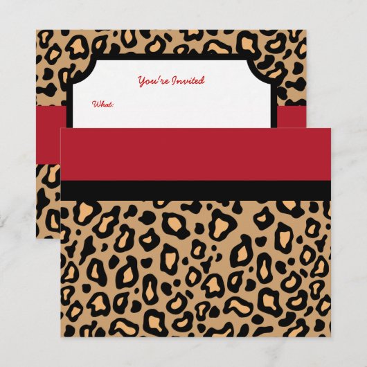 Leopard Animal Print uitnodigingen (Voorkant / Achterkant)