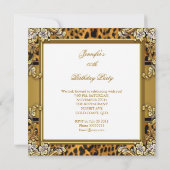 Leopard Animal Print Woman's Birthday Party Kaart (Achterkant)