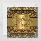Leopard Animal Print Woman's Birthday Party Kaart (Voorkant)