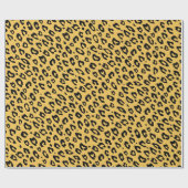 Leopard animal print yellow black glossy Holiday Cadeaupapier (Vlak)